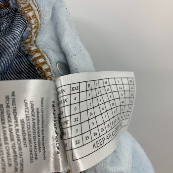 One Teaspoon Denim Skirt Blue Button Fly Pencil Fray High Waist - Picture 13 of 13